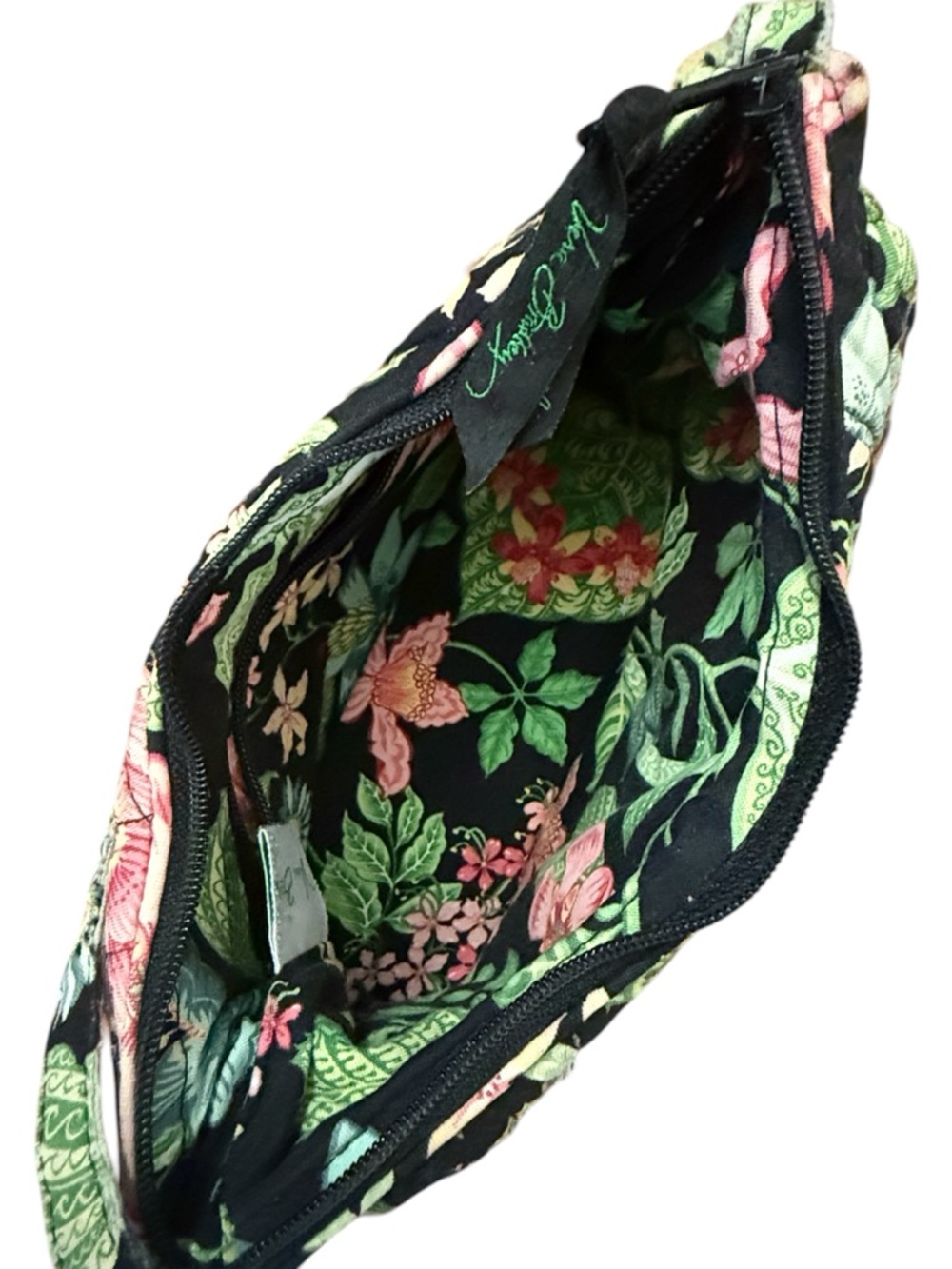Vera Bradley Botanica Bag & Wallet Set Black Green Floral Quilted USA Retired - Picture 6 of 16